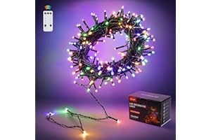 COCOSY Luci Natale Esterno 20M 200 LEDs Luci Albero di Natale con Telecomando Impermeabile Natale Decorazioni 8 Modalità per Giardino Balcone Camera Gazebo Ringhiera (Colorate)