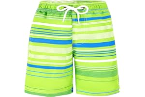 TRAMLE Boys Swimming Trunks Kids Beach Shorts with Mesh Lining 3-14 Years Toddler Printed Shorts Quick Dry Board Shorts