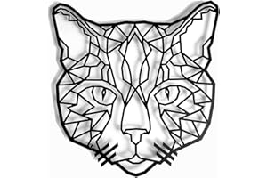 KELULY Decoración de metal. Escultura de pared flotante, con sombras, de acero. (43 x 31 cm., Gato)