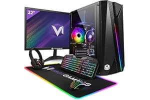 ‎VIBOX Vibox I-32 Gaming PC - 22 Zoll Set Komplett - Quad Core AMD Ryzen 3200G 4GHz - Radeon Vega 8-16GB RAM - 1TB SSD - Windows 11 - WiFi