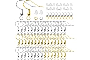 TOAOB THE ONE AND ONLY BABY TOAOB 300 Pezzi Ganci per Orecchini Fai da Te 925 Argento Placcato Oro Tono Anelli Aperti di Salto e 4mm Trasparente Chiusure Orecchini in Silicone per Creazione Gioielli