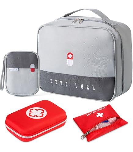 Borsa Pronto Soccorso Vuota Rossa 27x18x13 Cm | Portatile Per Viaggi, Auto E Campeggio