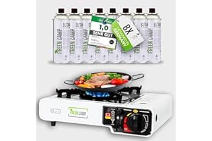 ‎GREEN CAMP Green Camp ® Gaskocher mit 8 Kartuschen 227 g - Campingkocher mit Gaskartuschen mit Piezozündung - GaskocherCamping