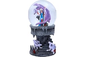 Nemesis Now Anne Stokes Dragon Mage Snowglobe Shaker, Polyresin, Purple, 18.5cm