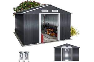 GARDEBRUK® Abri de Jardin métal XXXL 8m² Fondation 315x260x180cm Porte coulissante Anthracite cabane de Jardin cabanon Rangement Outils 15m³