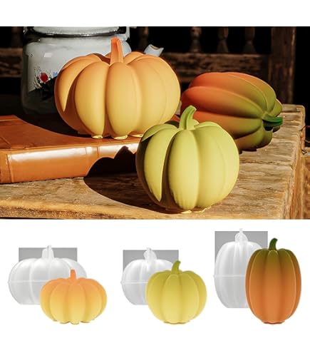 Silikonform Kürbis 3-teilig - Gießformen Für Kerzen & Seifen DIY Herbst Dekoration