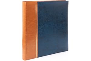 Kenro Grace Traditional Photo Album 100 Pages 28x33cm Navy Blue Faux Leather Non-Adhesive Pages - KD104UE