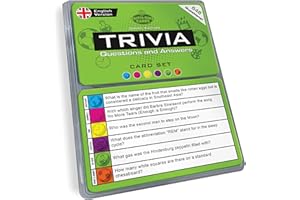Trivia Quiz Cards Set (English Edition) | 648 Unique Question Cards from 6 Categories in a Travel Box | Pub Games for Adults, & Fun Party Game for Friends & Families (Green Edition)