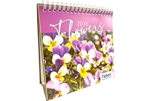 SHINEONE 2026 Desk Calendar Month To View Flip Planner Home Office School Square Desktop Planner- Design (Flower)