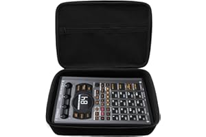 Musiin Étui d'échantillons audio compatible avec Roland SP-404MKII, SP-404A, SP-404SX, SP-404, double fermeture éclair lisse, poche supérieure spacieuse en maille pour accessoires, poignée douce et