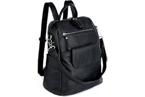 UTO Femme Sac à Dos avec Sangle Multi Poches Bien Organisé Similicuir Doux Vogue Cuir Synthétique