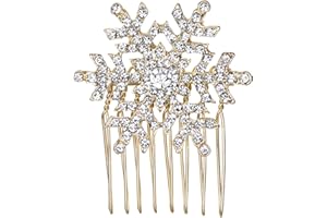 EVER FAITH Peigne Femme Flocon de Neige Accessoire Cheveux Cristal Autrichien Hiver Cadeau Noël
