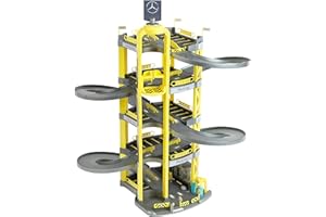 Theo Klein 2807 Parcheggio multipiano Mercedes-Benz a 5 livelli I Resistente garage con doppia rampa d'uscita, 2 auto da corsa e molto altro. I Giocattoli per bambini dai 3 anni in su