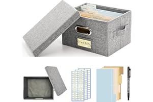 Remowith Grußkarten-Organizer und Aufbewahrungsbox mit 20 Verstellbaren Trennwänden, Aufbewahrungskarton mit 3 Aufklebern, Perfekt zum Aufbewahren von Grußkarten, Umschlägen, Fotos, 1 Packung, Grau