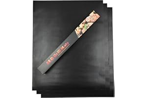 ‎OCONA ocona Grillmatten, für Grill und Backofen, 3er Set, XXL Größe 50 x 40 cm, schwarz