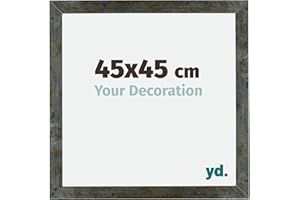 yd. Your Decoration - 45x45 cm - Cadres Photo en MDF Avec Verre acrylique - Anti-Reflet - Excellente Qualité - Bleu Or Mélangé - Cadre Decoration Murale - Mura