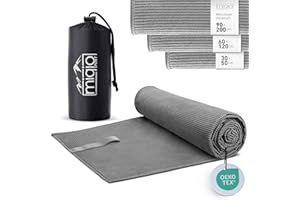 ‎MIQIO Miqio Sport | Mikrofaser Handtuch mit Struktur | Ultra leicht und schnelltrocknend | vielfältig nutzbar als Reisehandtuch, Strandtuch, Badetuch | für Sport, Fitness, Freizeit