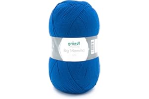 Gründl Big Mamma uni (lana per maglieria, set per uncinetto, filato per maglieria e uncinetto effetto lana, 100% poliacrilico, 400 g / 1040 m, spessore del ferro: 3,5-4,5, 1 x 400 g), Jeans