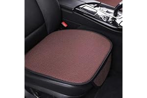 YuchiFa Cojín Antideslizante para Asiento de Coche Ice Silk para Verano, Fundas de Asiento de Coche de algodón Transpirables y refrescantes, para Todos los Modelos (D,1 Asiento Delantero)