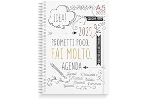 burde Agenda 2025 | Agenda settimanale | dicembre al gennaio | Formato A5 21,5x16 cm | 142 adesivi inclusi | In italiano | Doodle