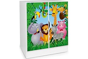 Leomark Fonctionnelle Armoire avec étagère réglable - Roma - Meubles pour Enfants, Commode, Dim: 42 x 60 x 78 (H) cm | Motif Magnifique