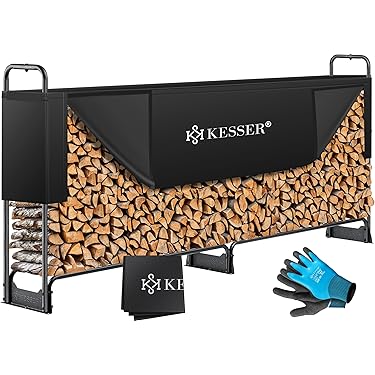 Shelterlogic Sl90365 - Haardhout Houtopslag Met Hoes - Brandhoutrek 244 Cm