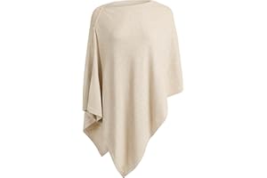 PULI Women Button Multiway Ponchos Viscose Knitted Poncho Shawl Cashmere Feel Wrap Scarf for Winter