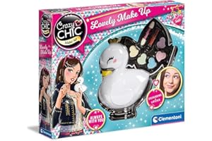 Clementoni Crazy Chic - Lovely Make Up Cigno, Cofanetto Trucchi Bambine 6+ Anni, Trousse Portatile con Set Cosmetici Sicuri per Bambine, Idea Regalo Collezionabile, 18632