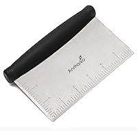 Stainless Steel Metal Griddle Scraper Chopper - Great as Dough Cutter for Bread and Pizza Dough - Multipurpose Kitchen Utensi