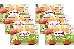 Babybio - Petits pots - Patate Douce - 2x130g - 4+ mois - BIO - Lot de 6