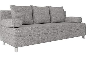 ‎MIRJAN24 Mirjan24 Schlafsofa Dover, Sofa mit Bettkasten und Schlaffunktion, Bettsofa, Farbauswahl, Schlafcouch mit Chromfüße, Couch, Couchgarnitur (Schlafsofa ohne Polsterhocker, Lawa 05)
