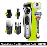 BRAUN BT 5265 Sa&ccedil; ve Sakal Şekillendirici, AutoSense Teknoloji, Kablosuz, Yıkanabilir, Kuru Kullanım + Gillette Hediye, Siyah