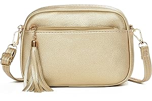 FULEI Tassel Crossbody Bag for Women Small Handbag Ladies Handbags Shoulder Bags with Zip Pockets