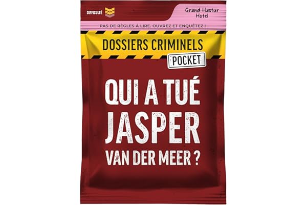 Dossiers Criminels Pocket - Qui a tué Jasper Van Der Meer ? Meurtre sous fond de scandale politique - Jeu d'enquête en cartes - Jeu de voyage et de poche - Famille et amis - 1-6 Joueurs - 45 min
