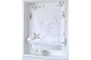 Kutti Roleta z oczkami, dmuchawiec, naturalna biel, taupe, szerokość 60 x wysokość 140 cm