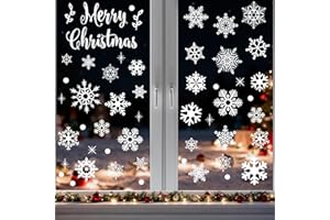 Inreeme Vetrofanie Natalizie per Finestre 9 Fogli - Adesivi Natalizi per Finestre Riutilizzabile, Vetrofania Natale per Vetrine Rimovibile, Decorazioni Natalizie Addobbi Natalizi per Casa e Negozi