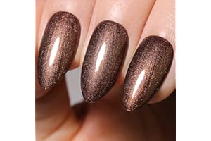 Imtiti Perlen Gel-Nagellack, 15 ML Braun Glitzer-Zeichnungs gel-Lack mit Muschel schimmernd Meerjungfrauen-Nagel-Gel-Lack zum Aushärten UV LED, Soak Off Gel-Nagellack für Heim-DIY-Nail-Art