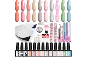‎PHOENIXY Phoenixy Gel Nagellack Set, 10 Stk. Gel Schellack Nagellack Starter Set mit 36W Nagellampe Gel Nägel Farblack Set Geschenk