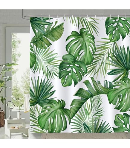 Oster-Duschvorhang – 183x198 Cm, Bunte Blumen & Hasen, Wasserdicht Aus Polyester