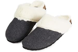 DUNLOP Slippers Women, Fluffy Mule Slippers for Women