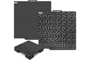 Hossom Cama de impresión 3D de doble cara para Bambu Lab A1/P1S/X1, Biqu, Kobra S1 – PEO+PET placa de acero para muelles con superficie lisa y texturizada, optimizada para PLA/TPU/PETG/ABS, ideal para
