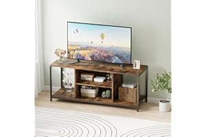 AVC Designs TV Stand TV Console Storage Cabinet Rustic Brown For Living Room Up to 60" TV With Storage Shelf