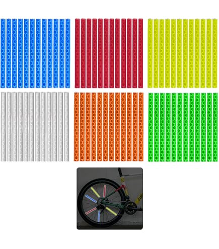 48 Stück Speichenreflektoren 75mm – Bunt (rot, Gelb, Blau, Grün), ABS-Kunststoff, 360° Sichtbarkeit, Universell Für MTB, Rennrad, Kinderrad