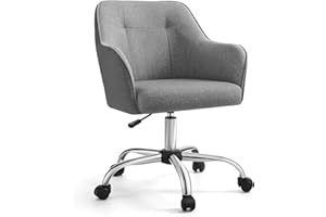 ‎SONGMICS SONGMICS Homeoffice Stuhl, Drehstuhl, Schreibtischstuhl, höhenverstellbar, bis 110 kg belastbar, atmungsaktiver Stoff, für Arbeitszimmer, Schlafzimmer, grau OBG019G01