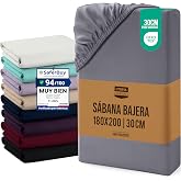 Utopia Bedding Fitted Sheet 180 x 200 x 30 cm &ndash; Grey &ndash; (Bed 180) | Deep Pocket - Oeko Tex Certified - Brushed Polyester Micro