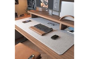 DAWNTREES Filcowa podkładka na biurko, mata komputerowa, na biurko, mata na biurko, duża podkładka pod mysz, na biurko, pod klawiaturę, jasnoszara, 90 cm x 40 cm