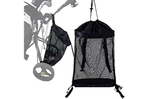LZFAN Golf Push Cart Storage Bag,Golf Cart Organizer, Push-Pull Golf Carts Backside Extension Storage Bag,Closure Push Cart Net Mesh Bag,Golf Push Cart Accessories