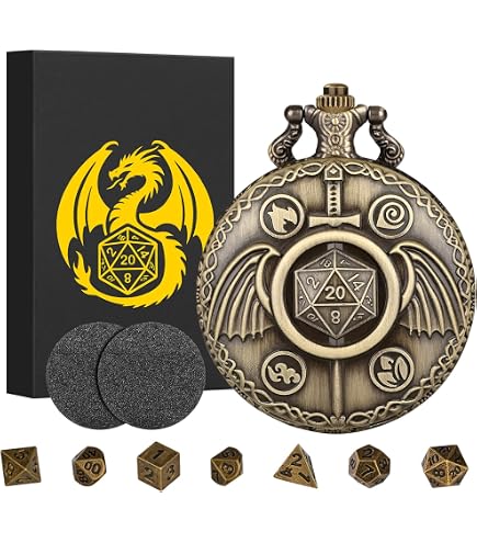 DND Würfel Spinner 7-in-1 Metall – Phoenix Design, Fingertip Gyro Für D&D, Mit Geschenkbox