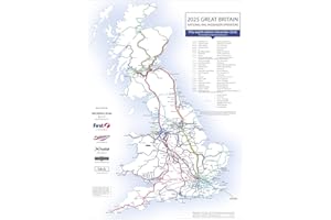 MAP MARKETING UK Rail Railway Wall Poster Operators Sept 2024-55th Edition Laminated Size: 72 x 100 cm