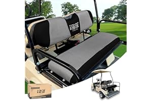 10L0L - Coprisedile posteriore universale per carrello da golf, adatto per EZGO Club, Yamaha, tessuto traspirante in poliestere lavabile, Coprisedile posteriore grigio + nero